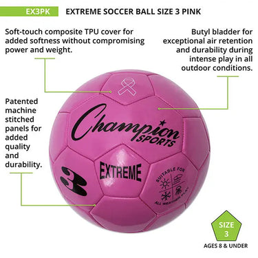 EXTREME SOCCER BALL, PINK HoopsKing